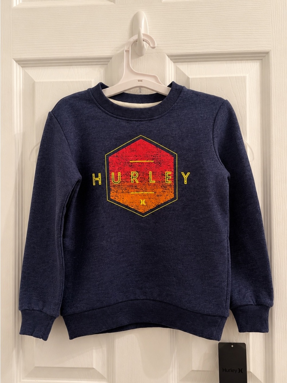 Hurley Boys Navy Graphic Fleece Sweatshirt NWT Size 5 (4–5Y)